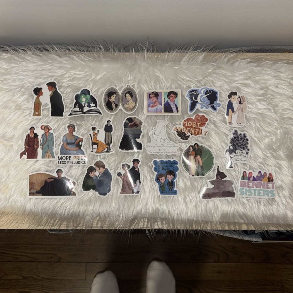 20 Pride and Prejudice Stickers - Jane Austen / Movie